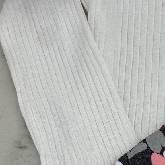 Little Lass Charcoal and Pink Floral Leggings with White ribbed top NWT - Picture 4 of 11